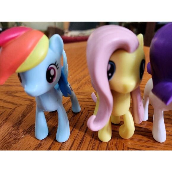 Lot of 5 My Little Pony MLP PVC Action Figures Fluttershy Rainbow Dash Rarity - Picture 2 of 7